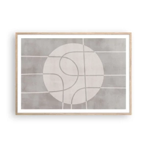 Póster en marco roble claro - Circular y rectilíneo - 100x70 cm