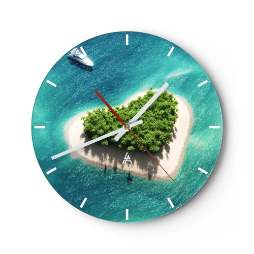 Reloj de pared - Reloj de vidrio - Me encanta el verano - 40x40 cm