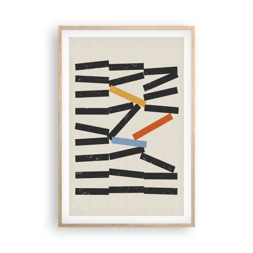 Póster en marco roble claro - Dominó - composición - 61x91 cm