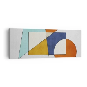 Cuadro sobre lienzo - Impresión de Imagen - Una composición modernista de formas geométricas y colores. - 140x50cm - Abstracción: diversión modernista - Decoración de pared moderna para salón y dormitorio ARTTOR