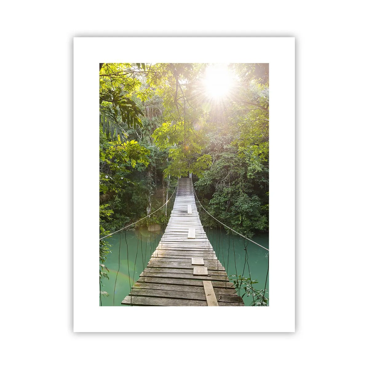 Póster - Sobre el agua azul hacia el bosque - 30x40 cm