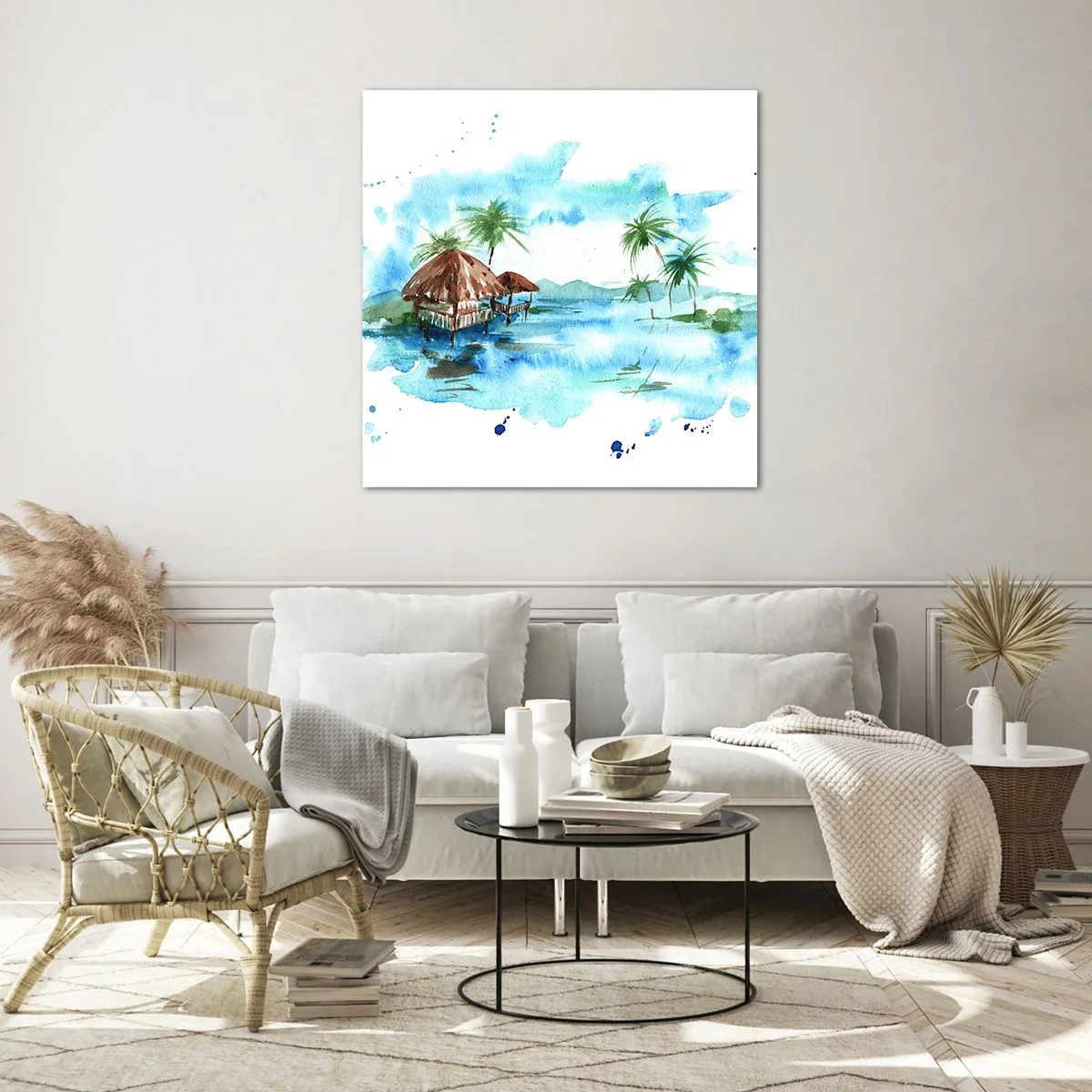 Cuadro sobre vidrio - Impresiones sobre Vidrio - En algún lugar del Pacífico - 70x70 cm