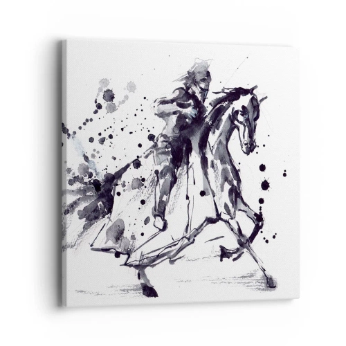 Cuadro sobre lienzo - Impresión de Imagen - Caballero negro - 40x40 cm