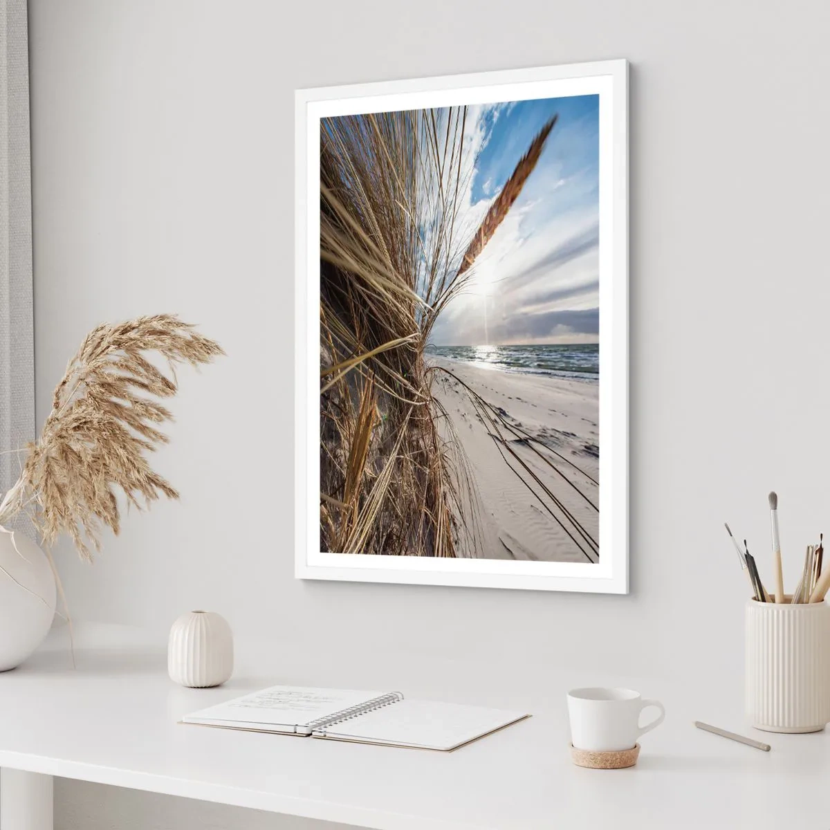 Póster en marco blanco - Una reunión de los elementos - 50x70 cm