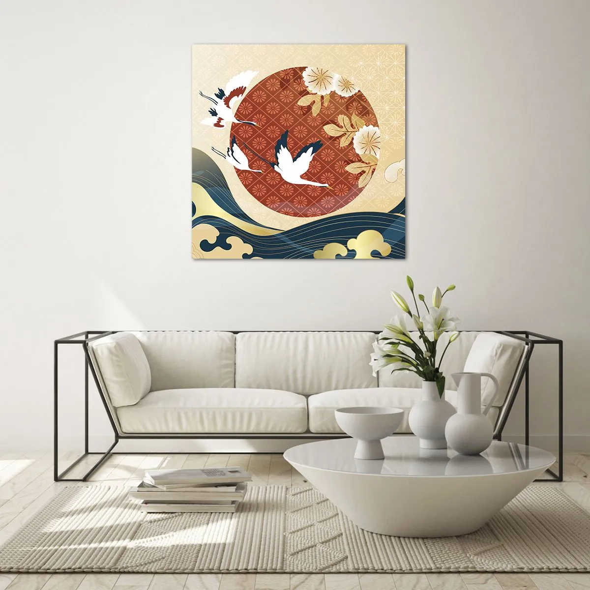 Cuadro sobre vidrio - Impresiones sobre Vidrio - Un cuento de hadas japonés - 70x70 cm