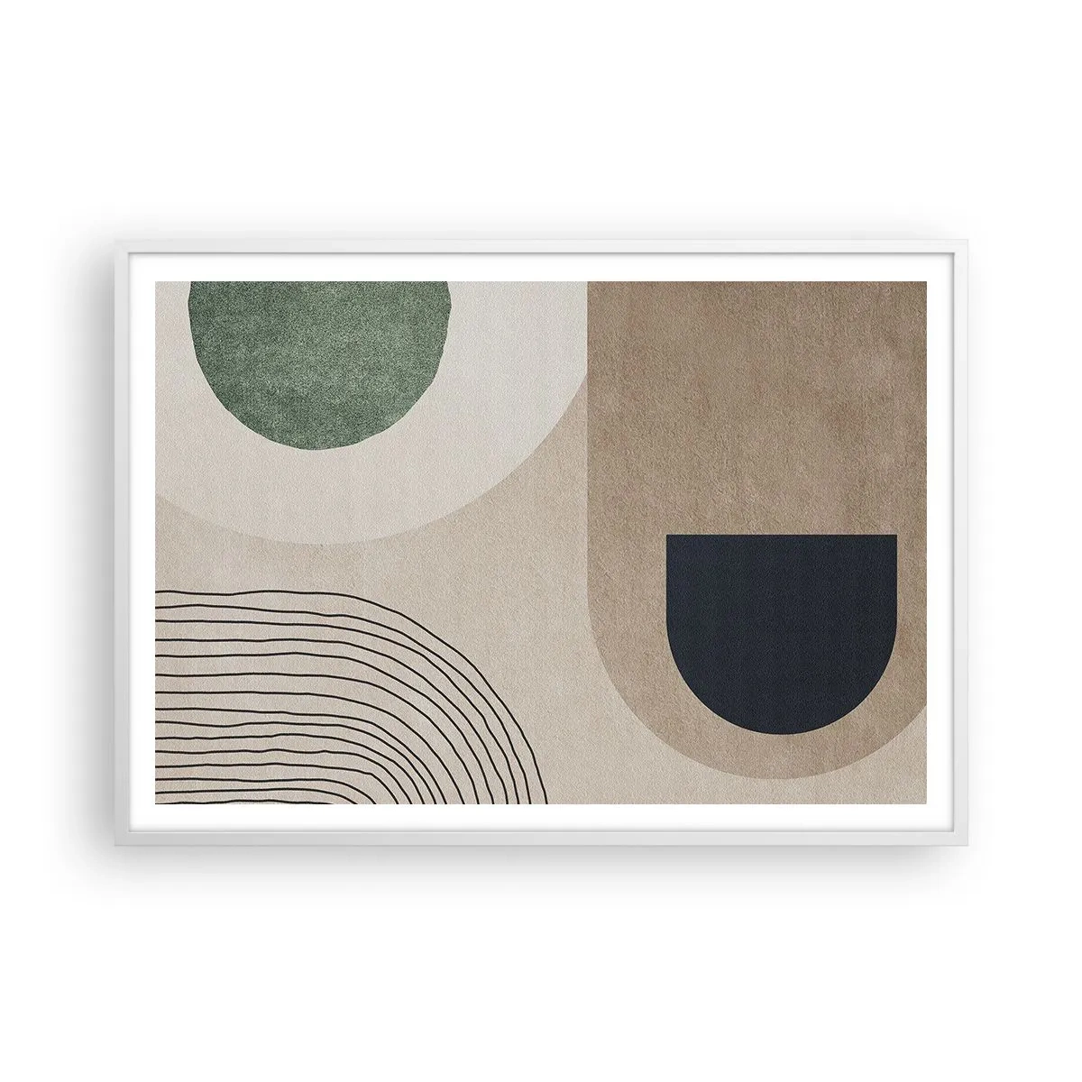 Póster en marco blanco - La delicadeza de un óvalo - 100x70 cm