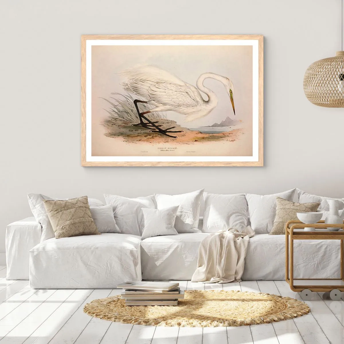 Póster en marco roble claro - Dama de los juncos - 100x70 cm