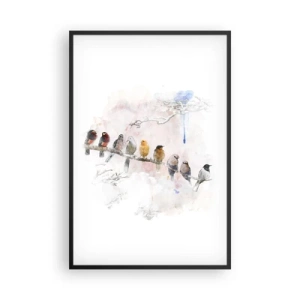 Póster en marco negro - Reunión alada - 61x91 cm
