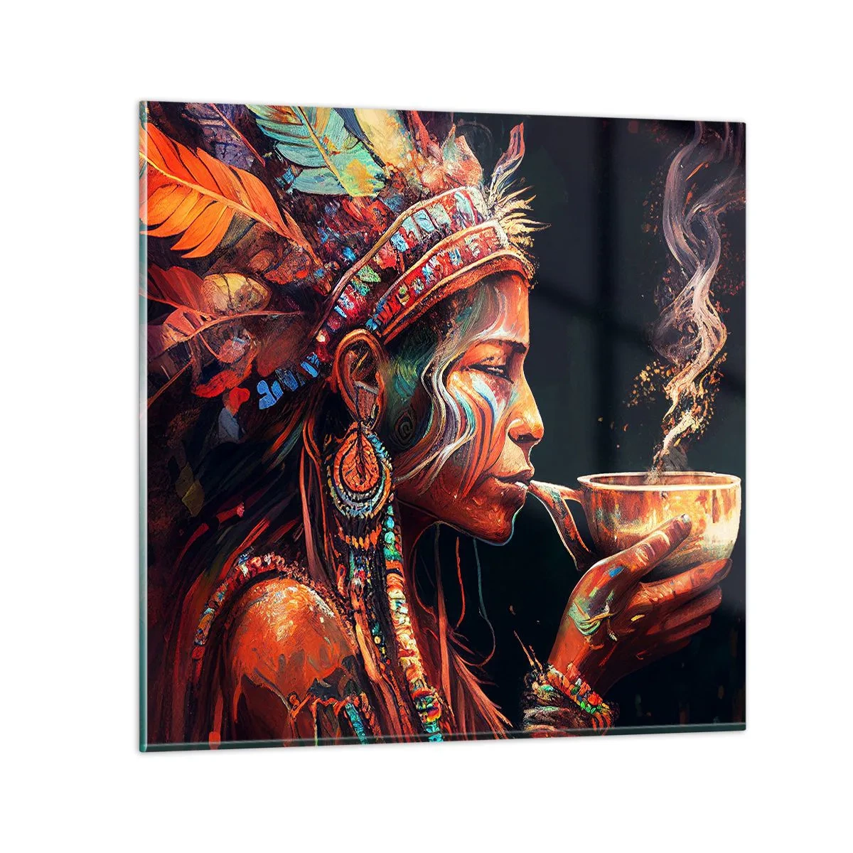 Cuadro sobre vidrio - Impresiones sobre Vidrio - Un ritual mágico - 70x70 cm