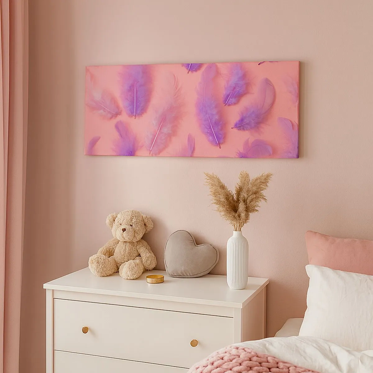 Cuadro sobre lienzo - Impresión de Imagen - Un pájaro lila del deseo - 100x40 cm