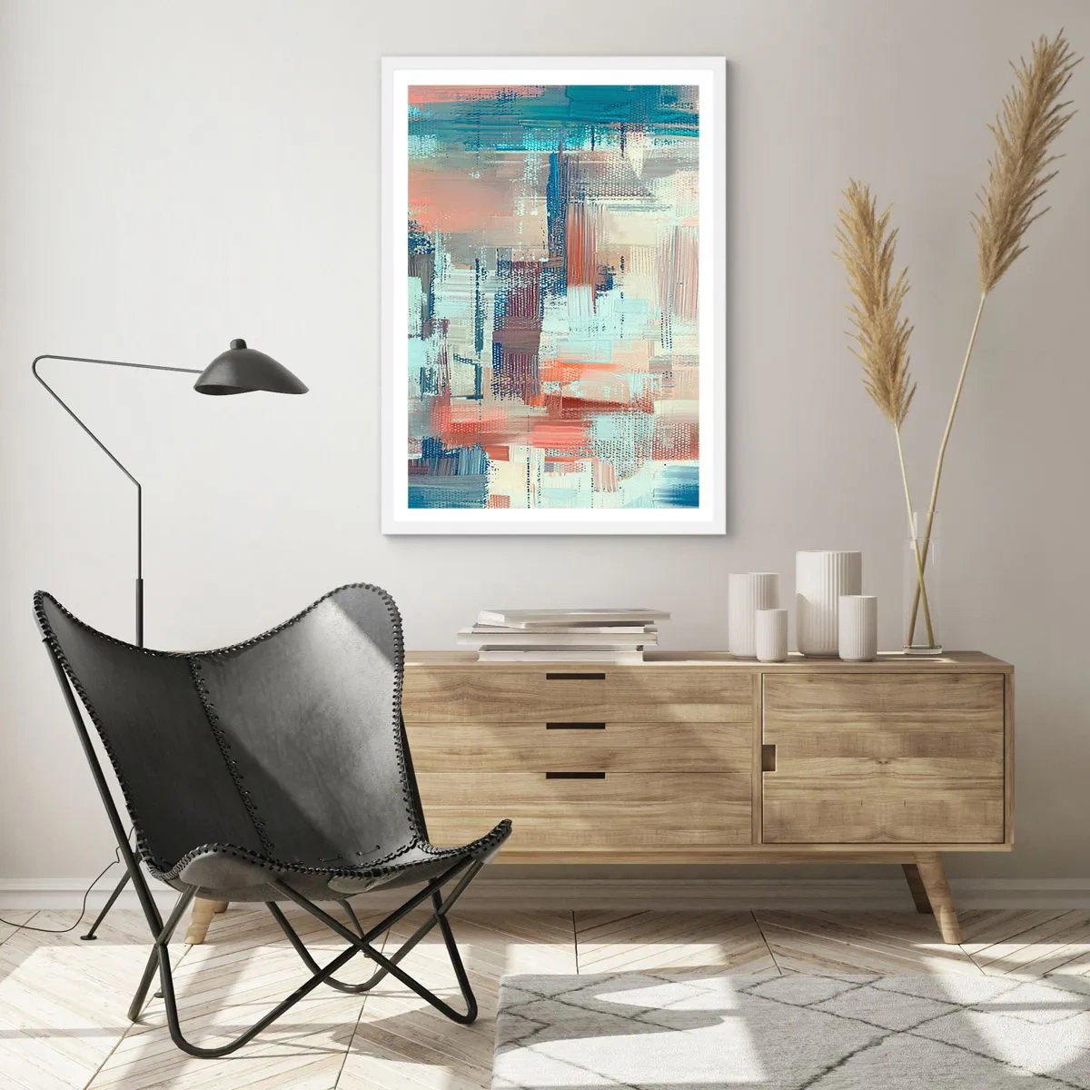 Póster en marco blanco - Alcanzando la luz - 50x70 cm