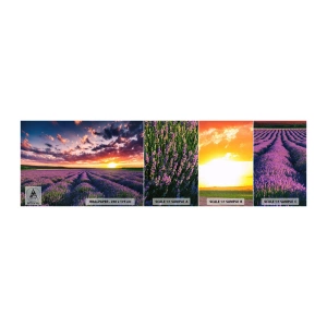 Muestra de fotomural autoadhesivo Deluxe Sticker - El mundo de la lavanda - Paisaje, campo de lavanda, Lavanda - 100x30 cm