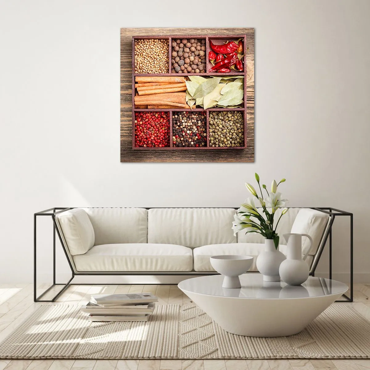 Cuadro sobre vidrio - Impresiones sobre Vidrio - Orden de formas, composición de aromas - 70x70 cm