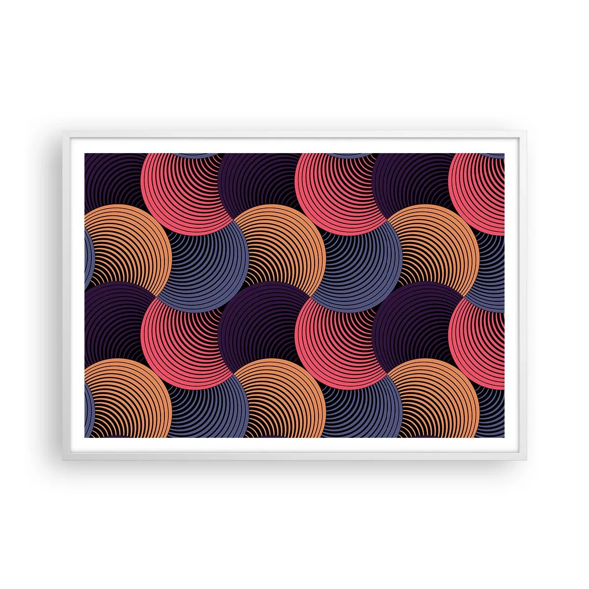 Póster en marco blanco - En un ritmo circular - 100x70 cm