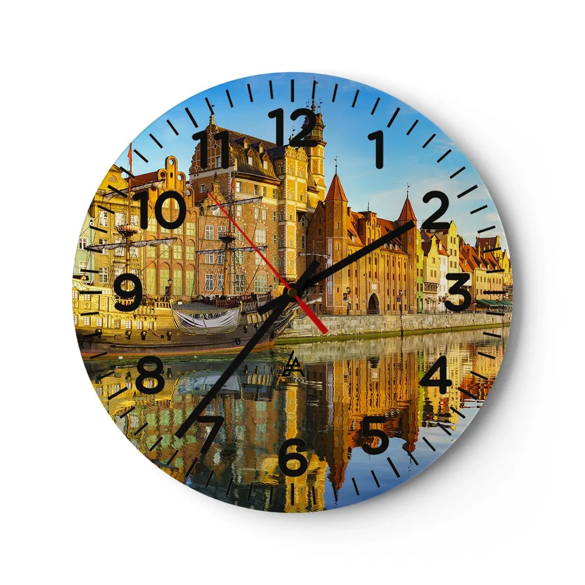 Reloj de pared - Reloj de vidrio - Un espejo del pasado - 30x30 cm