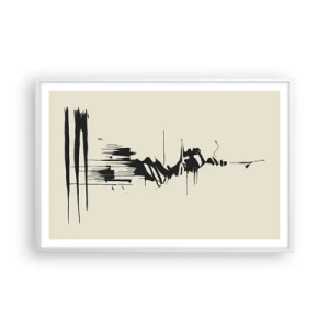 Póster en marco blanco - Abstracción apresurada - 91x61 cm