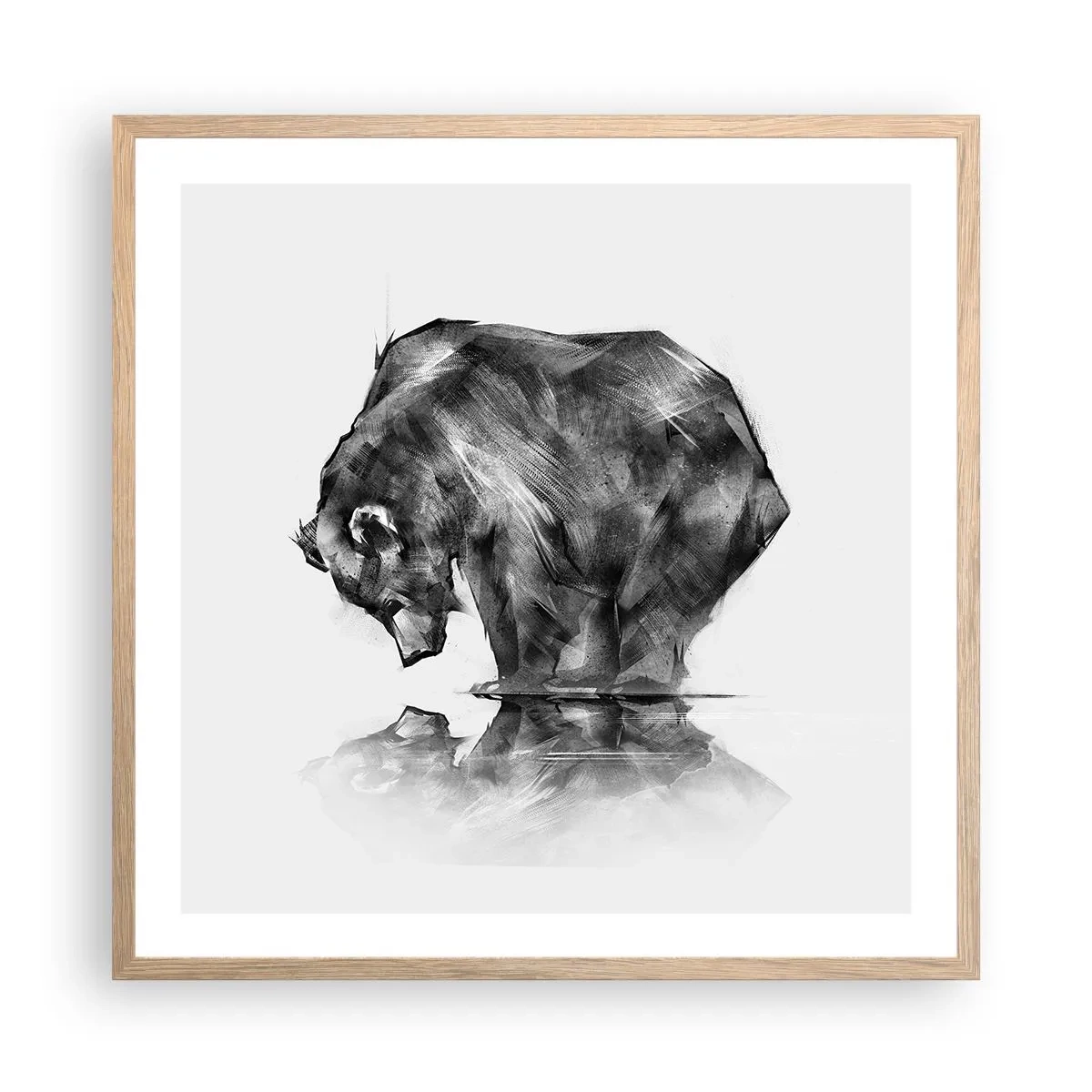 Póster en marco roble claro - Es bueno ver a alguien cercano - 60x60 cm