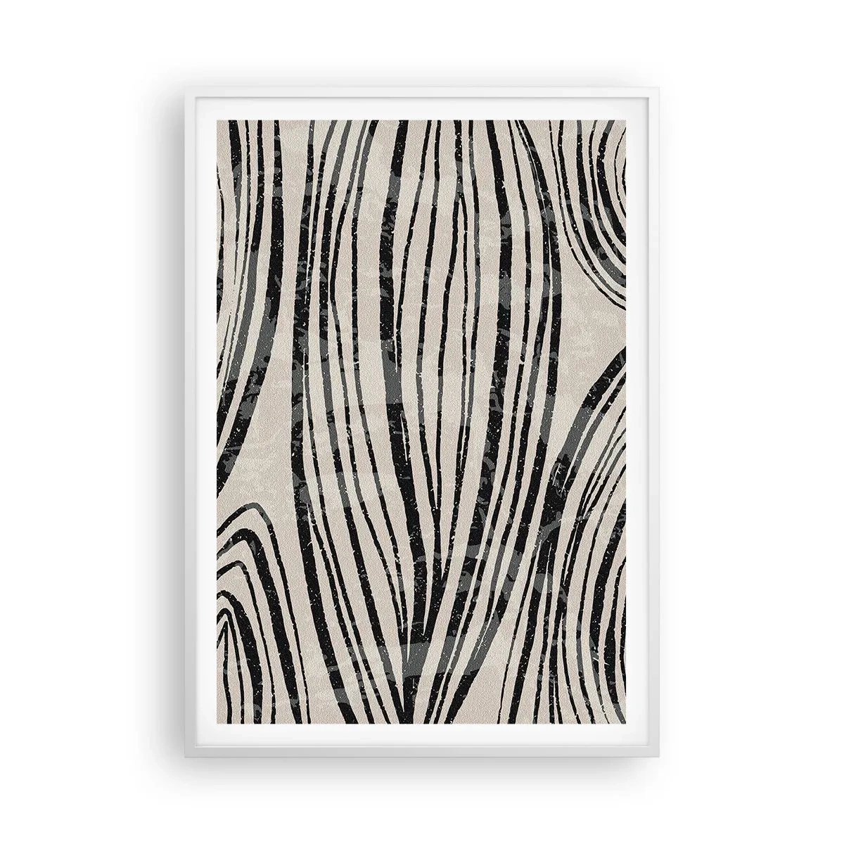 Póster en marco blanco - Salpicadura de líneas - 70x100 cm