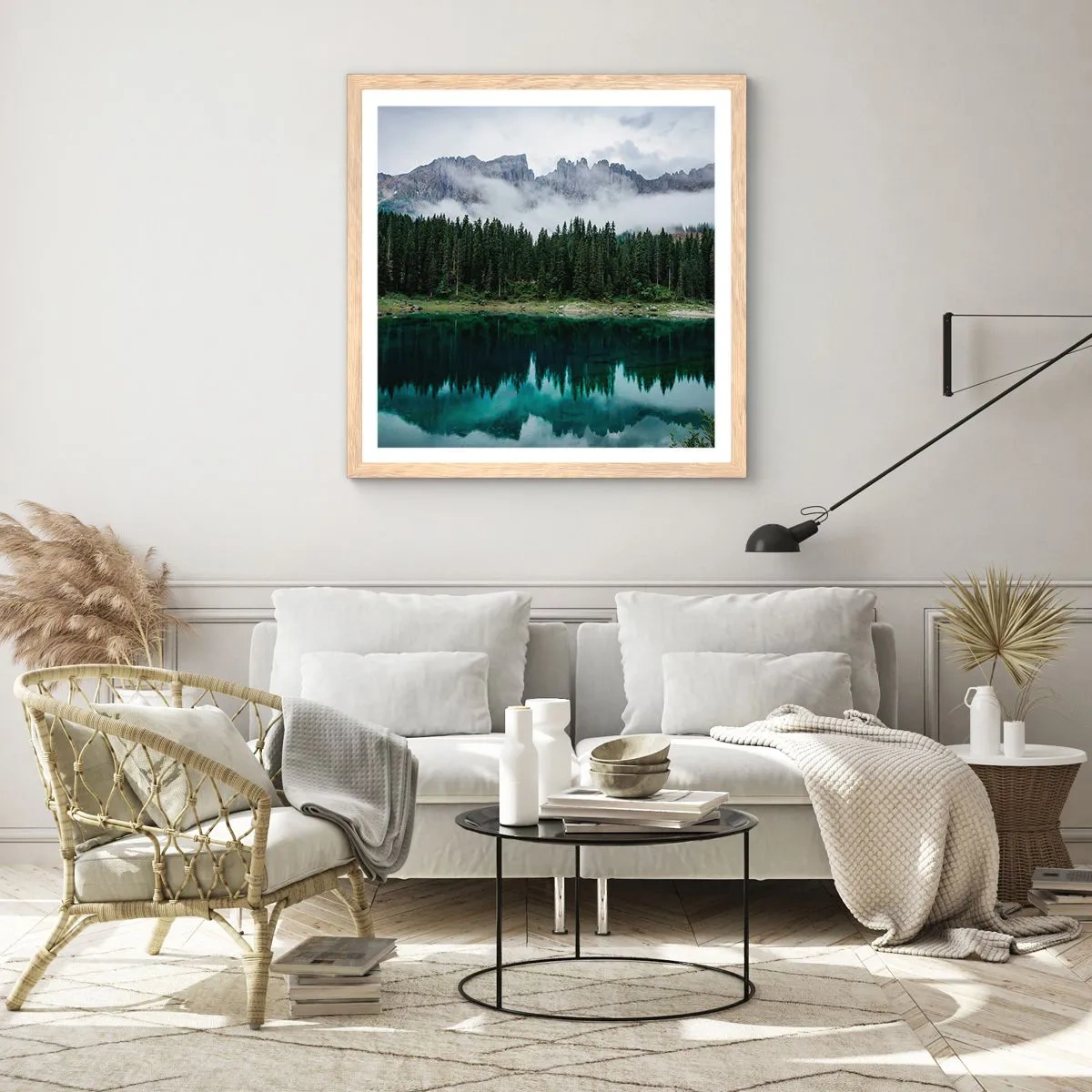 Póster en marco roble claro - Calla, calla, no despertemos al agua dormida.... - 30x30 cm