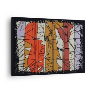 Cuadro sobre lienzo - Impresión de Imagen - Composición abstracta en colores intensos - 70x50cm - Composición espontánea - Decoración de pared moderna para salón y dormitorio ARTTOR