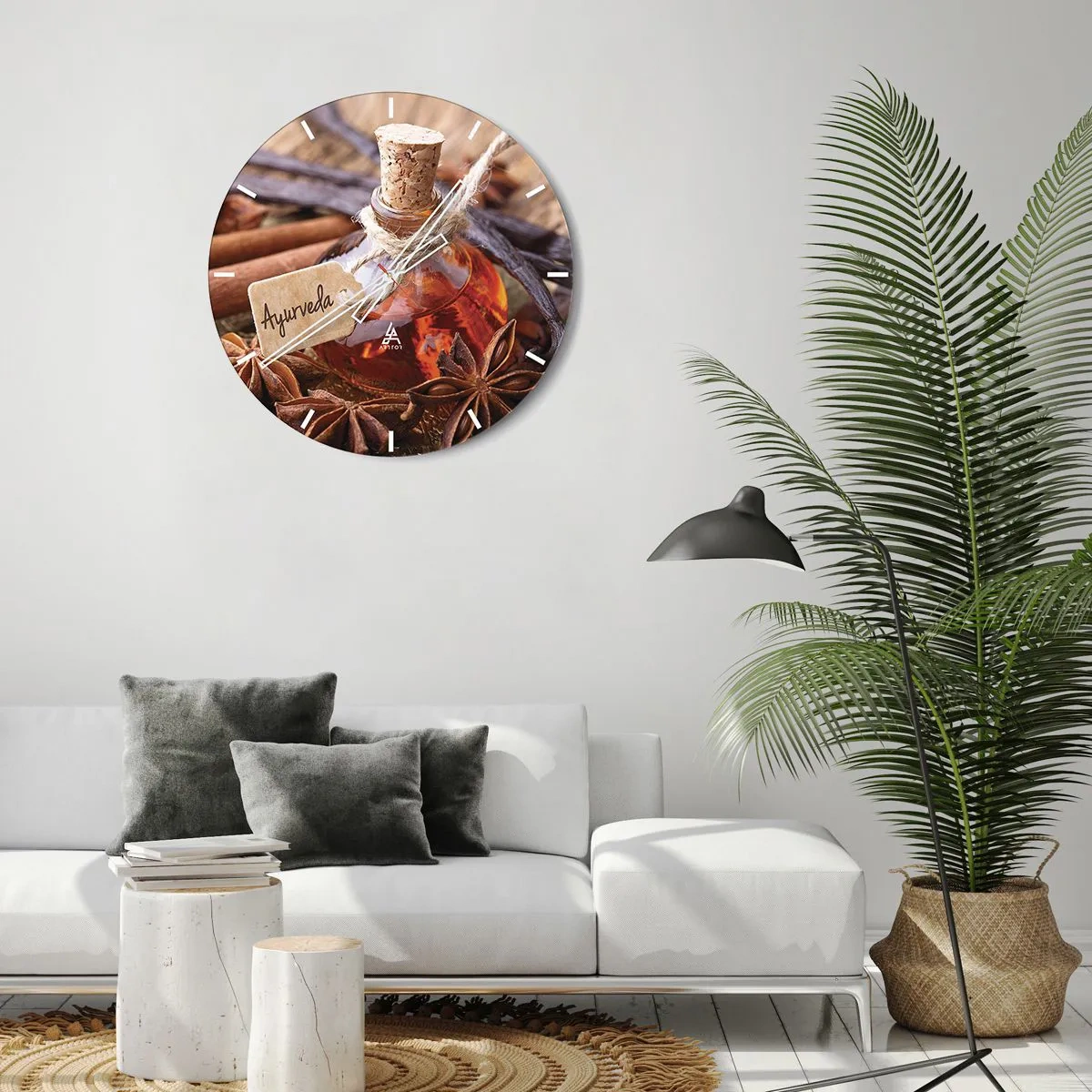 Reloj de pared - Reloj de vidrio - Hacia la unidad del cuerpo y el espíritu - 30x30 cm