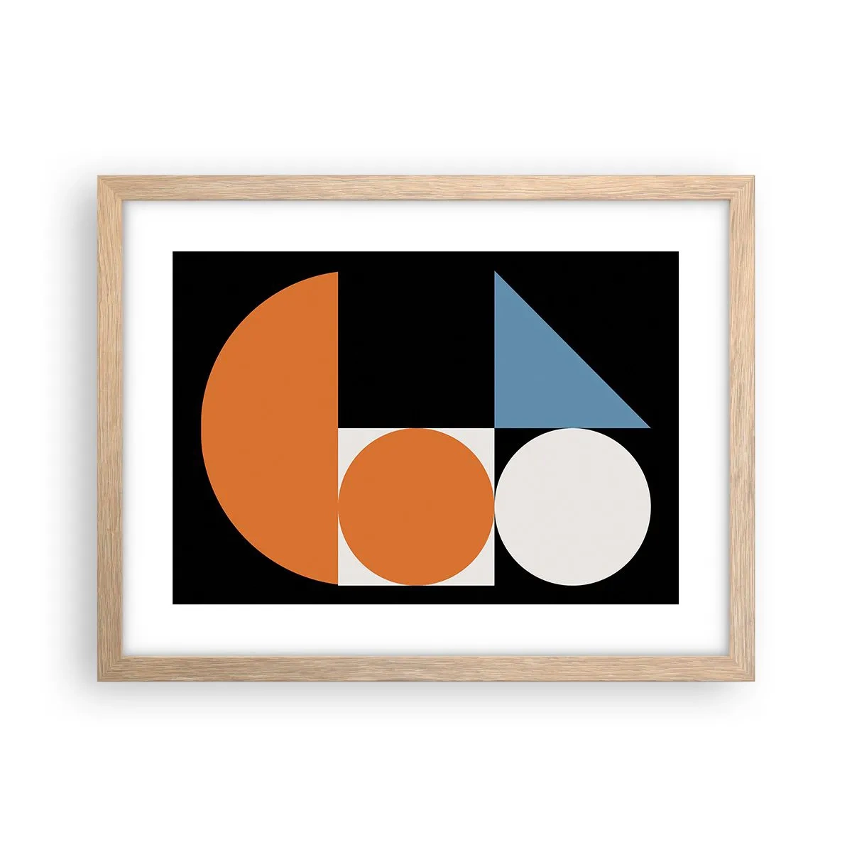 Póster en marco roble claro - Diseño con figuras - 40x30 cm