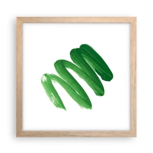 Póster en marco roble claro - Una broma verde - 30x30 cm