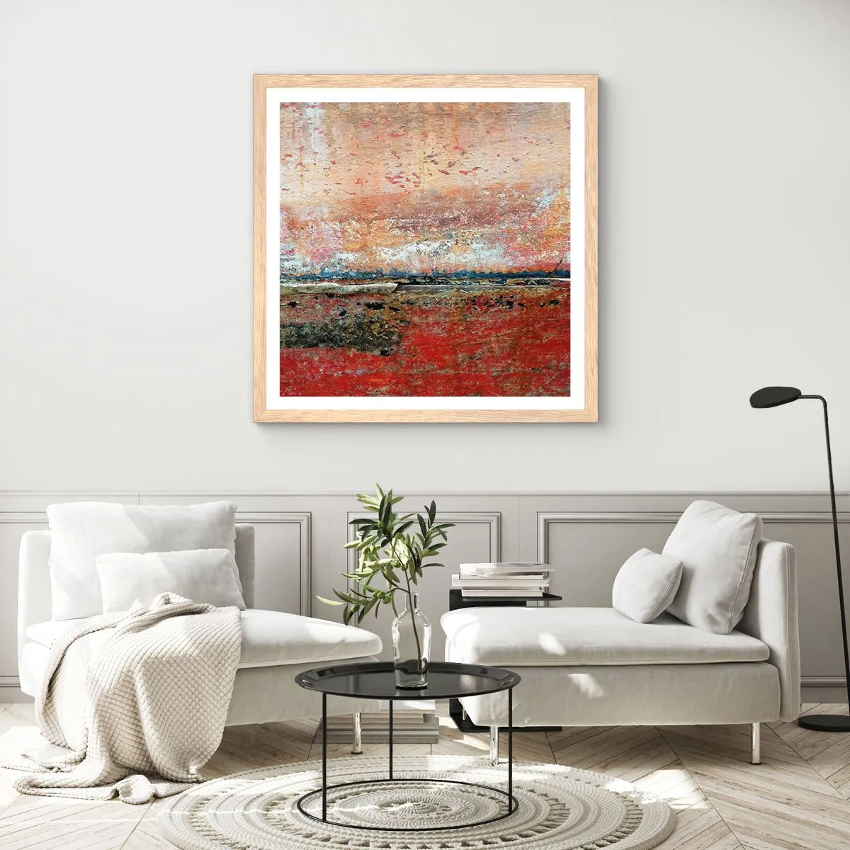 Póster en marco roble claro - Tal vez sea el mar - 40x40 cm