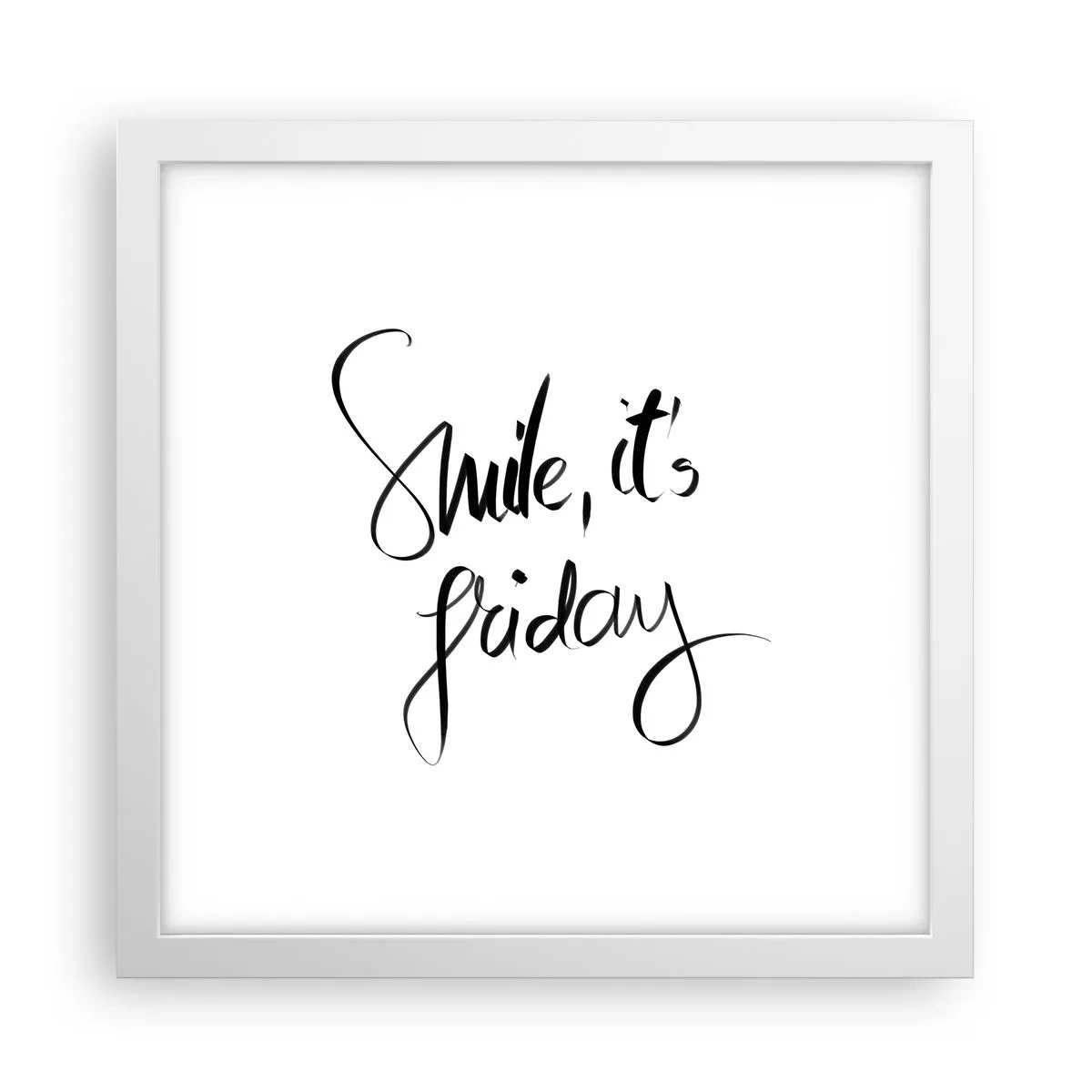 Póster en marco blanco - La verdadera alegría - 30x30 cm