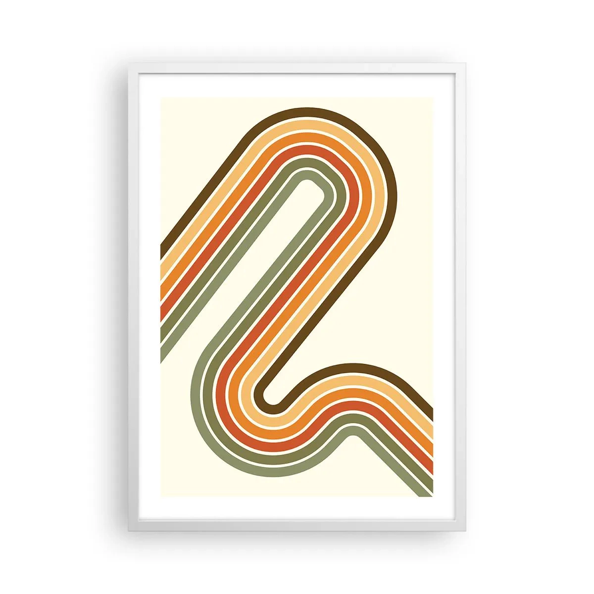 Póster en marco blanco - Zigzagueando hasta su destino - 50x70 cm