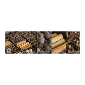 Muestra de fotomural Premium Sand - Un tesoro de aromas - Especias, Café, Canela - 100x30 cm