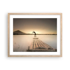 Póster en marco roble claro - Antes del descanso - 50x40 cm
