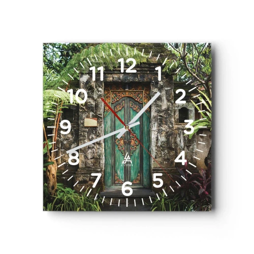 Reloj de pared - Reloj de vidrio - Una puerta a un mundo exótico - 30x30 cm