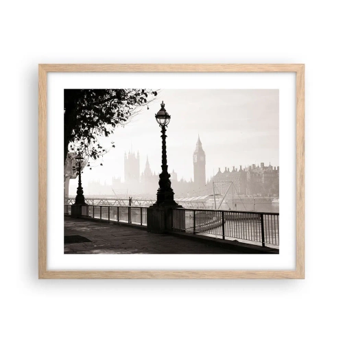 Póster en marco roble claro - La mañana de Londres - 50x40 cm