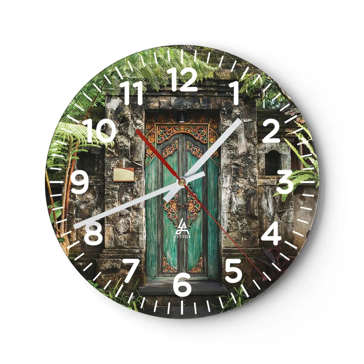 Reloj de pared - Reloj de vidrio - Una puerta a un mundo exótico - 30x30 cm