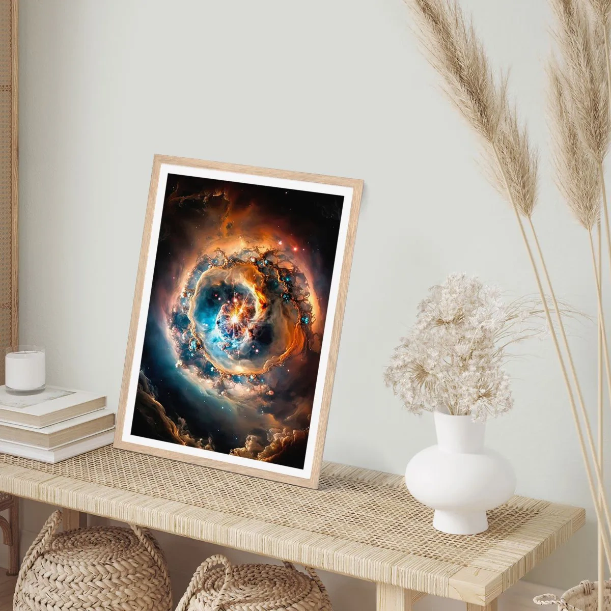 Póster en marco roble claro - El inicio de todo - 50x70 cm