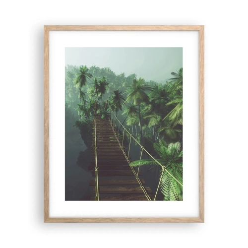 Póster en marco roble claro - Sobre un mar de verde - 40x50 cm