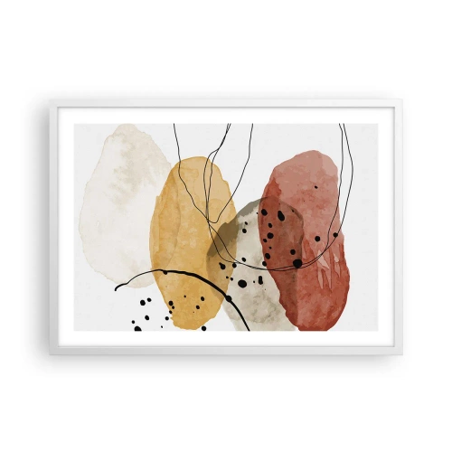 Póster en marco blanco - Líneas y transparencias - 70x50 cm
