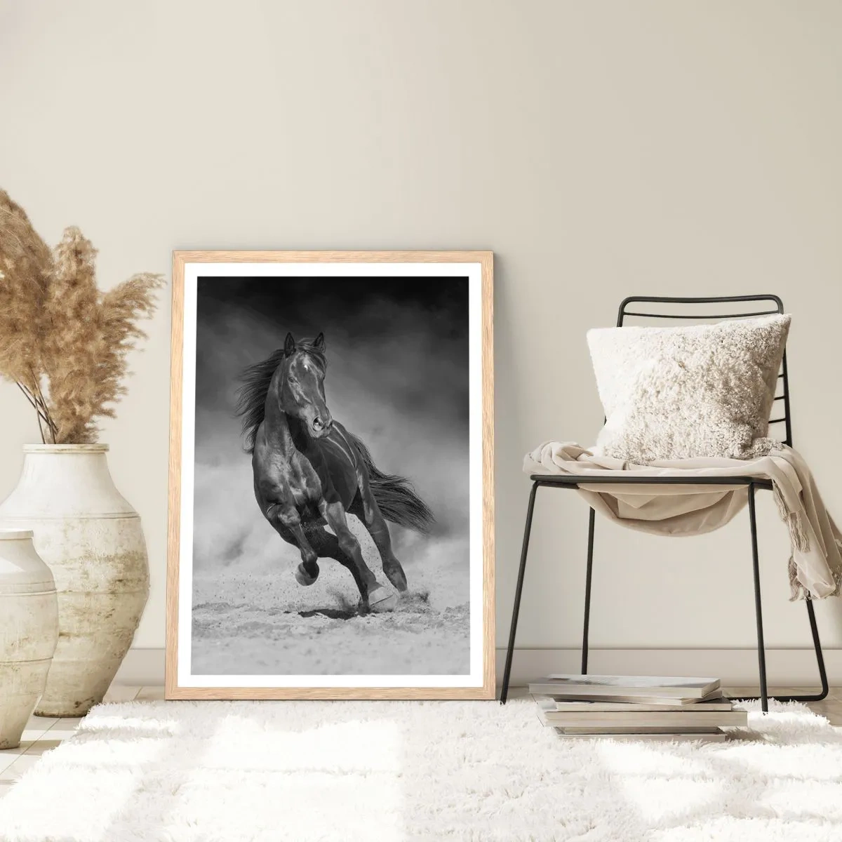 Póster en marco roble claro - Digno del propio emir - 50x70 cm