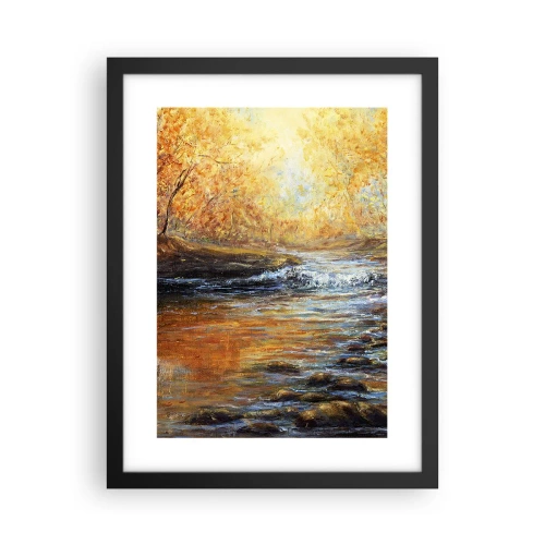 Póster en marco negro - Arroyo de oro - 30x40 cm