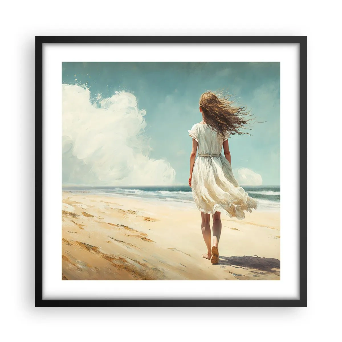 Póster en marco negro - Al encuentro del sol y del viento - 50x50 cm