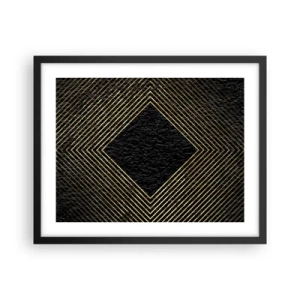 Póster en marco negro - Geometría al estilo glamour - 50x40 cm