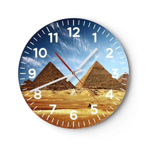 Reloj de pared - Reloj de vidrio - 40 siglos te observan - 40x40 cm