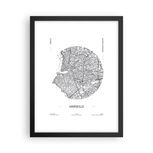 Póster en marco negro - Anatomía de Marsella - 30x40 cm