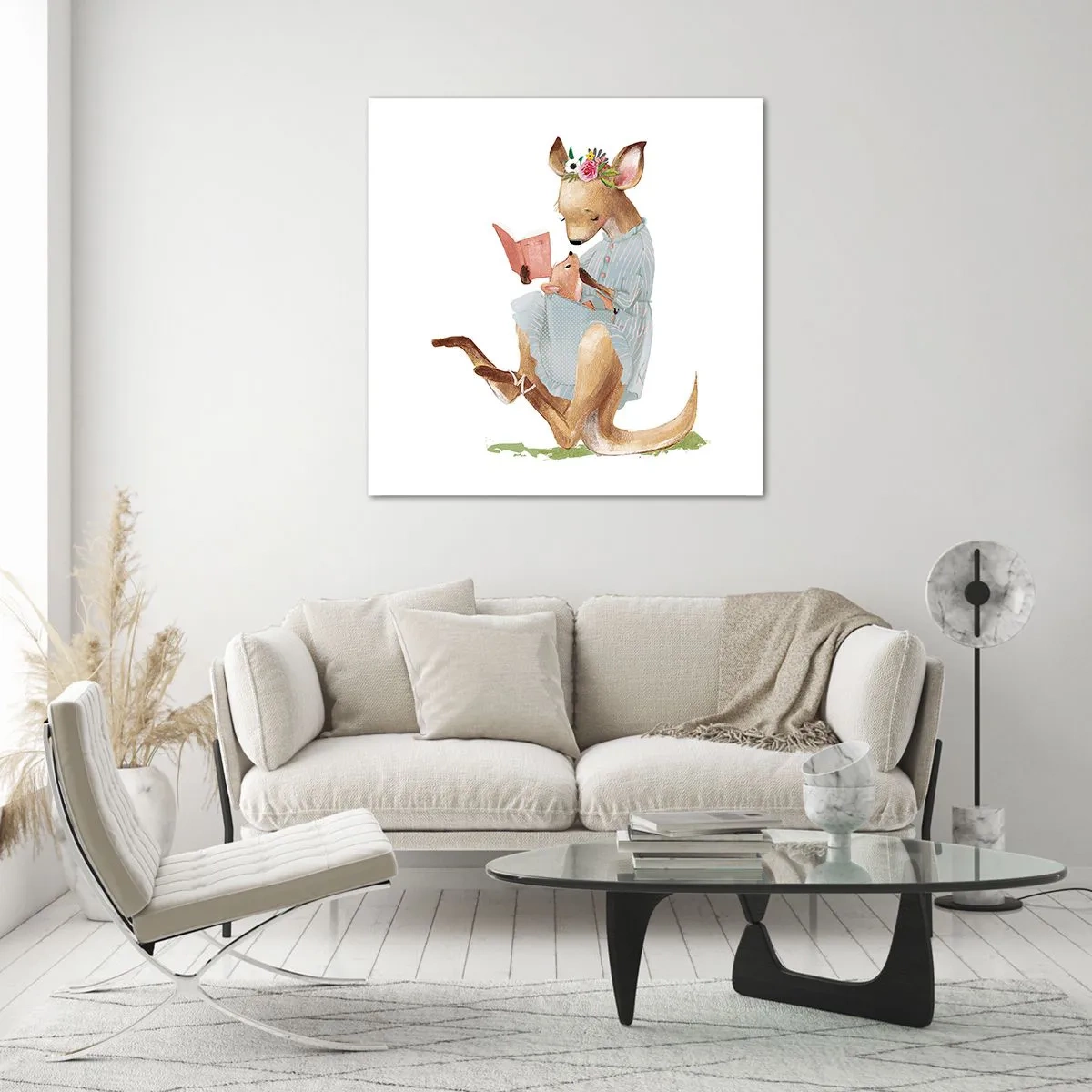 Cuadro sobre vidrio - Impresiones sobre Vidrio - Léeme un cuento, mamá - 70x70 cm