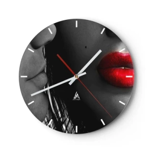 Reloj de pared - Reloj de vidrio - Cara a cara  - 40x40 cm