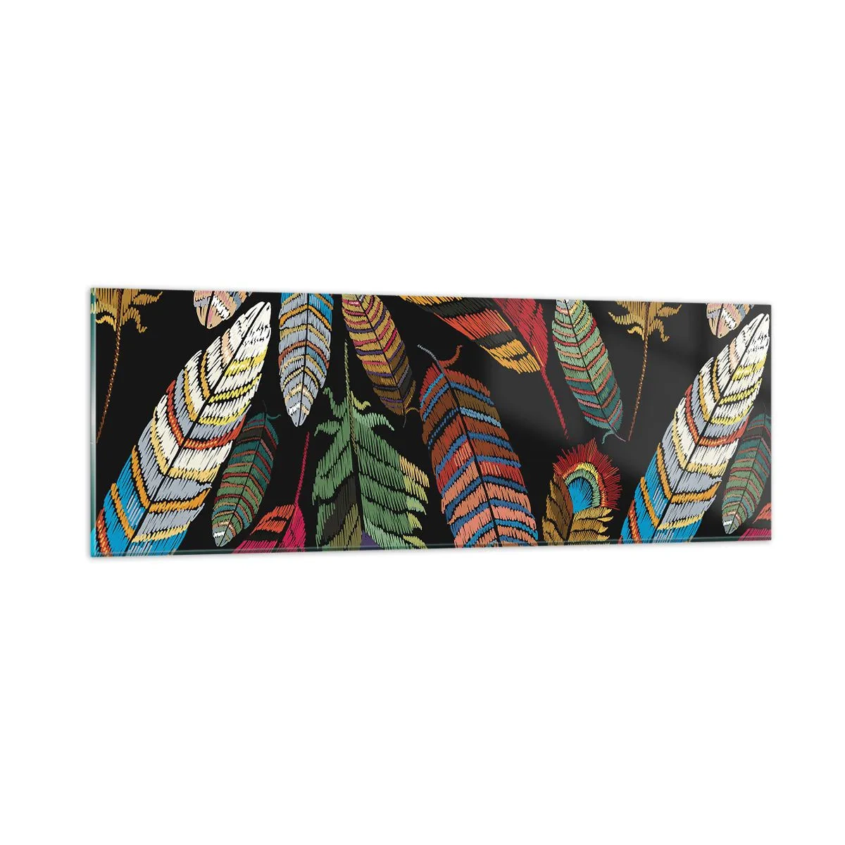 Cuadro sobre vidrio - Impresiones sobre Vidrio - Carnaval de las aves - 90x30 cm