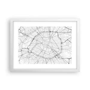 Póster en marco blanco - Flor de París - 40x30 cm