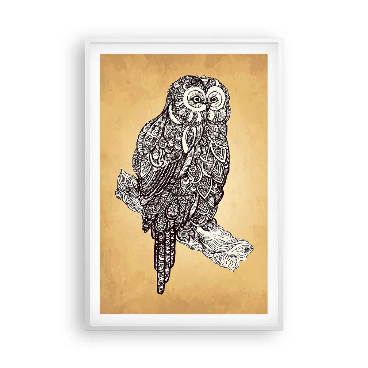 Póster en marco blanco - Intrincados ornamentos de sabiduría - 61x91 cm