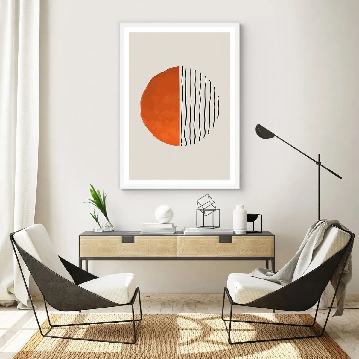 Póster en marco blanco - En un ambiente japonés - 61x91 cm